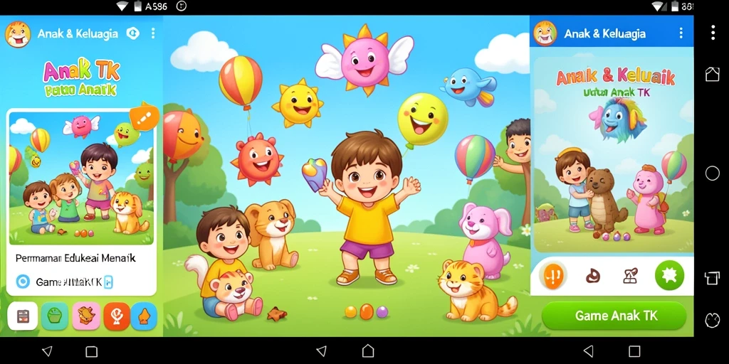 Tampilan antarmuka aplikasi Game Anak TK yang menarik dan edukatif.