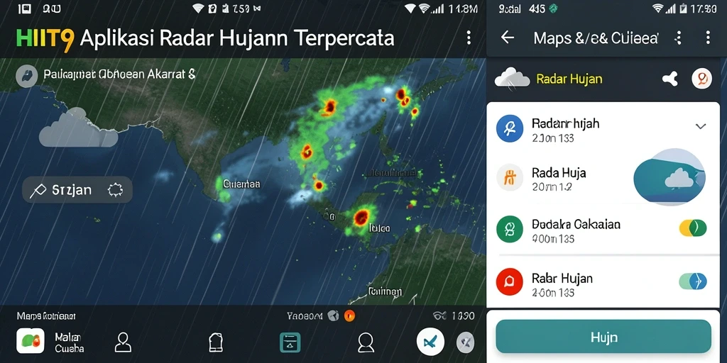Tampilan antarmuka HIT9 dengan informasi radar hujan yang jelas.