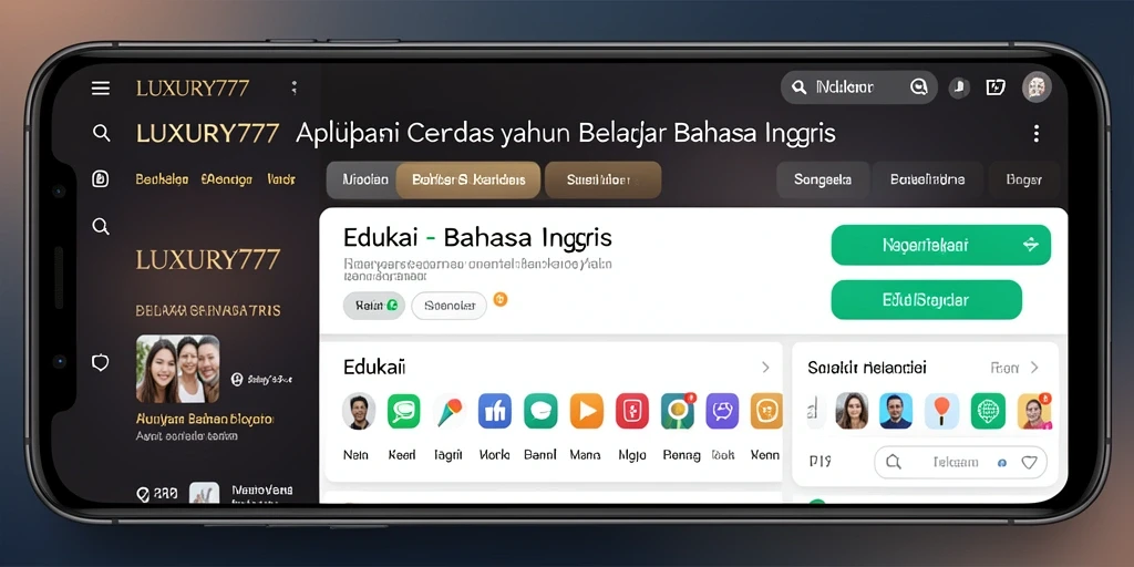 Tampilan antarmuka aplikasi LUXURY777 untuk Belajar Bahasa Inggris.