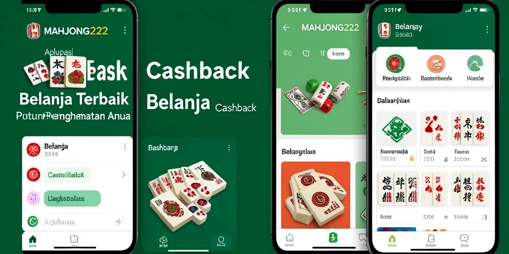 Tampilan antarmuka aplikasi MAHJONG222 dengan fitur Cashback yang menarik.