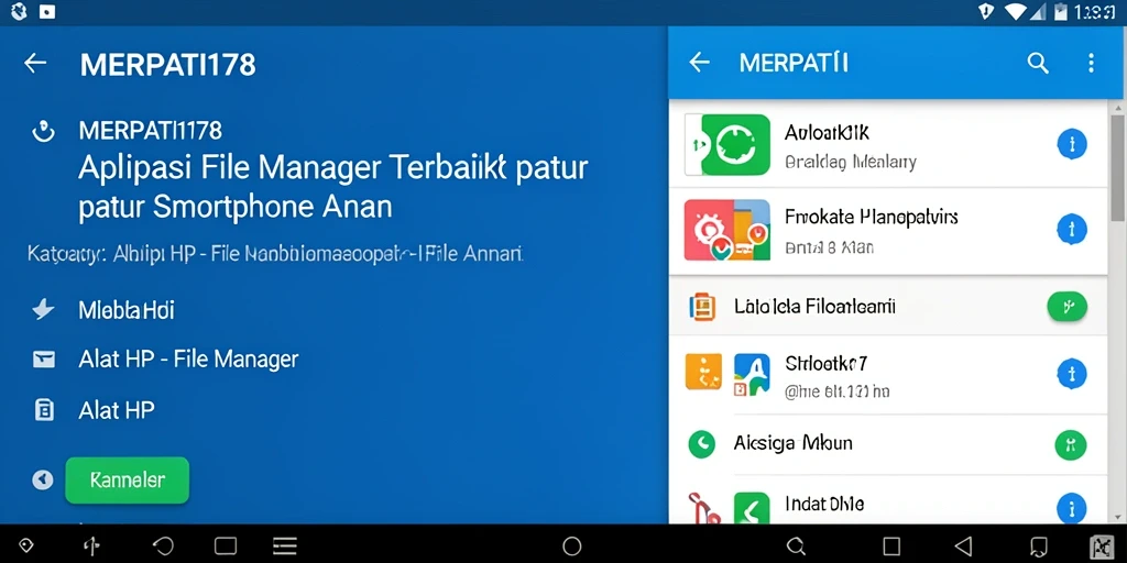 Tampilan antarmuka aplikasi File Manager MERPATI178 yang intuitif dan mudah digunakan.