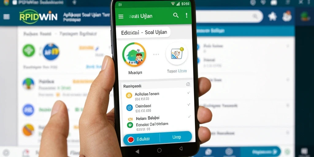 Antarmuka aplikasi RPIDWIN dengan pilihan soal ujian.